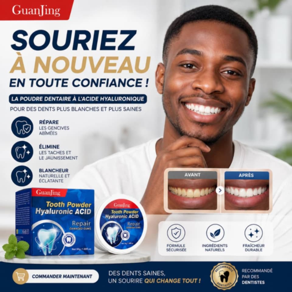 GuanJing Tooth Powder – Poudre Dentaire à l'Acide Hyaluronique
